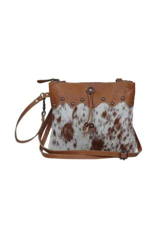 Ornate Brown Leather & Hairon Bag