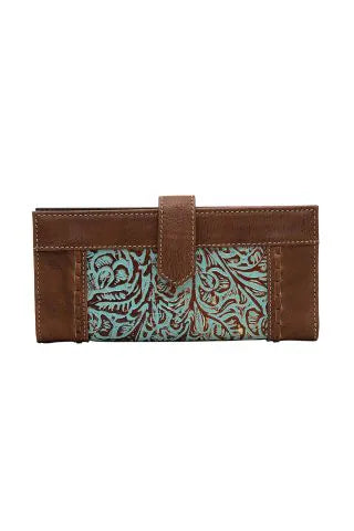 Mini Brown hand tooled wallet