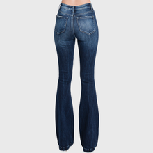 T929MFL-MD DESTROYED MID RISE STRETCH FLARE WITH TROUSER HEM
