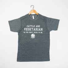 Western 'Cattle Are Vegetarian' Grey Graphic Tee