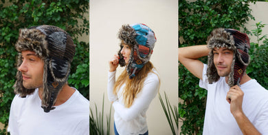 Faux Fur Lined Trapper hat