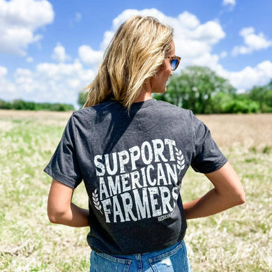 Western 'Support American Farmers' Wheat Graphic Tee
