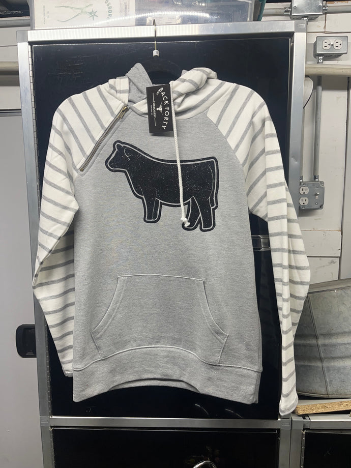 Double Hoodie with Glitter Steer