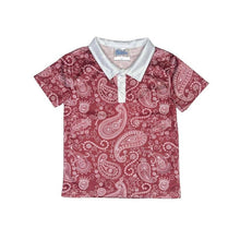 Maroon Paisley SS Polo Shirt, Size 6-7