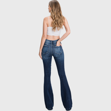 T929MFL-MD DESTROYED MID RISE STRETCH FLARE WITH TROUSER HEM
