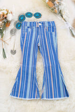 MULTI-COLOR STRIPE ON BLUE BELL BOTTOM